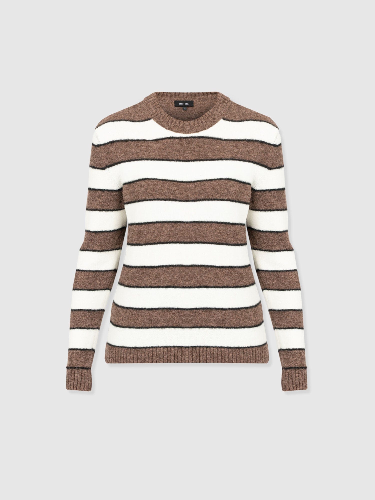 Azura Knit Jumper - Brown Stripe - Women's Knitwears | Saint + Sofia® USA